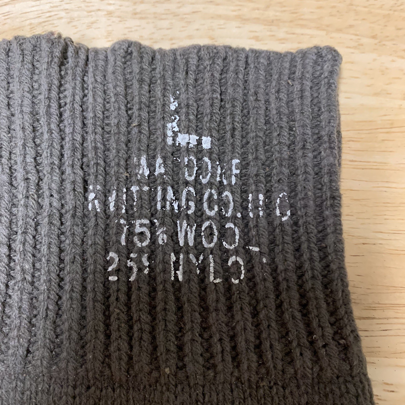 M-1948 Trigger Finger Wool Mitten Insert Size Large Waldorf Knitting Co