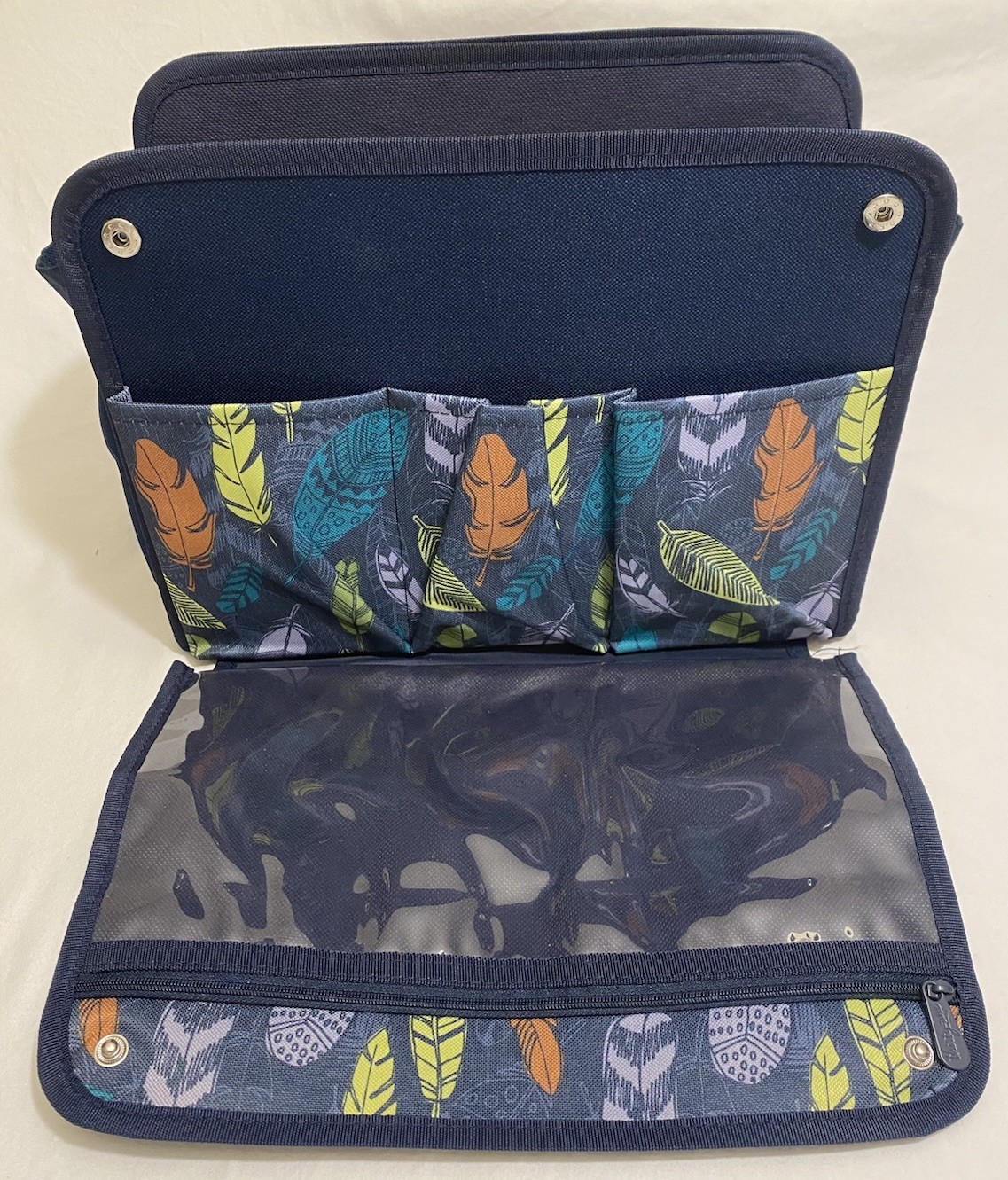Thirty-One Get Creative Caddy Falling Feathers RETIRED EUC