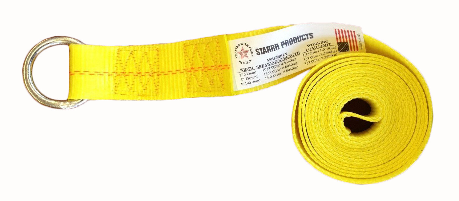 (20 pack) 2" X 10FT LASSO STRAP w/ O-Ring, Tow Dolly Wheel Lift RollbackTie Down