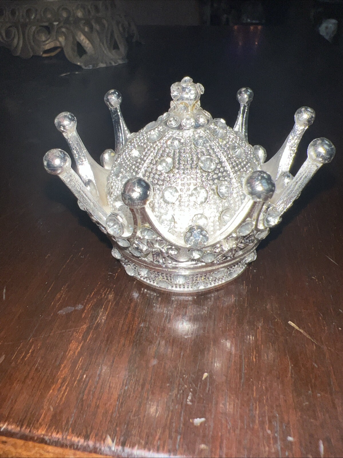King Hat Beautiful Rhinestone Trinket Box