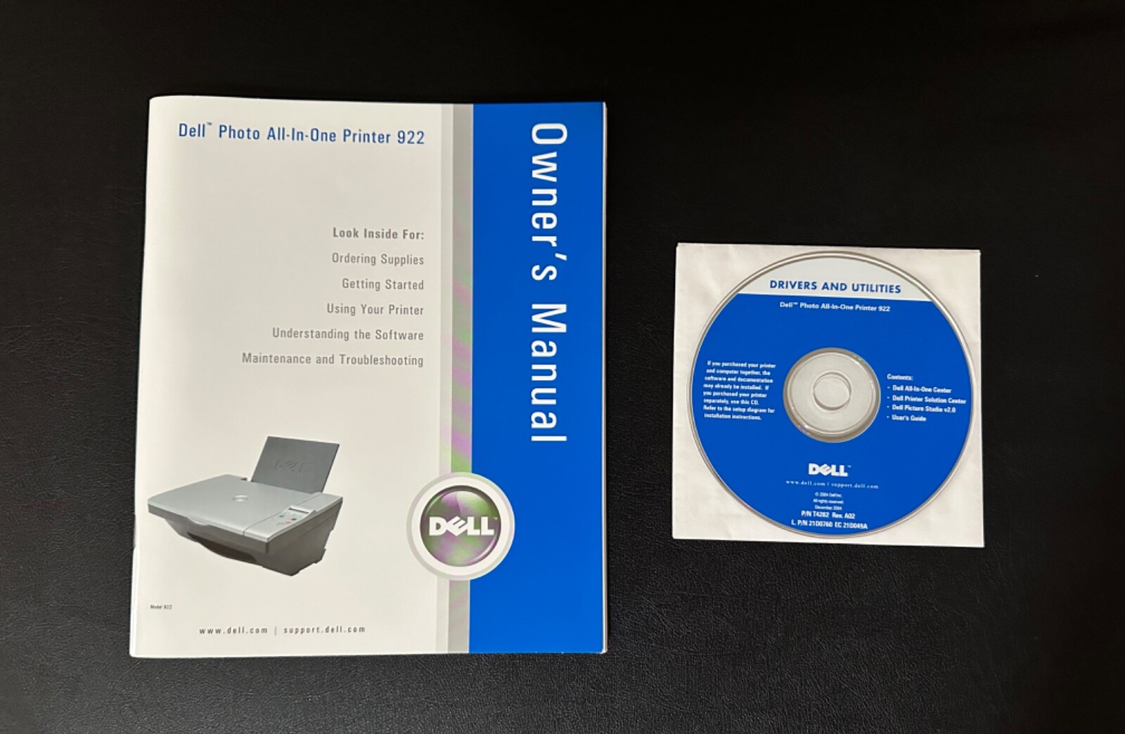 Dell Photo All In One Printer 922 Owner's Manual & Drivers and Utilities PNT4282