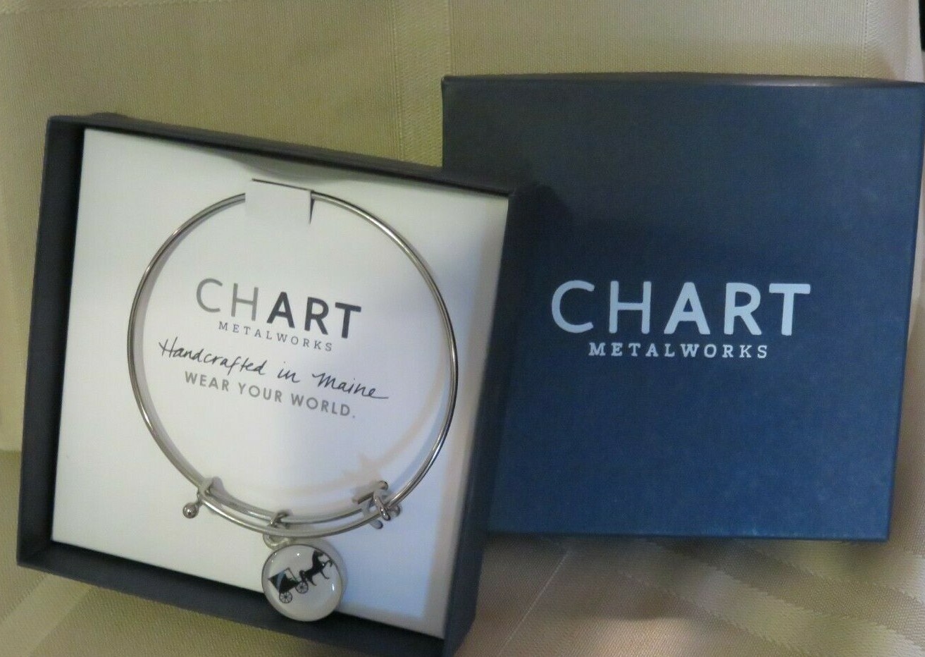 Chart Metalworks Horse & Buggy Bangle Bracelet