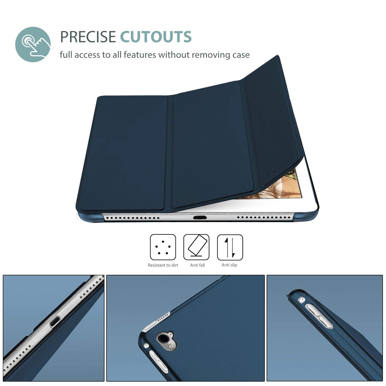 ProCase Smart Case for iPad Pro 9.7 Inch 2016 -Navy 9.7(2016), Navy