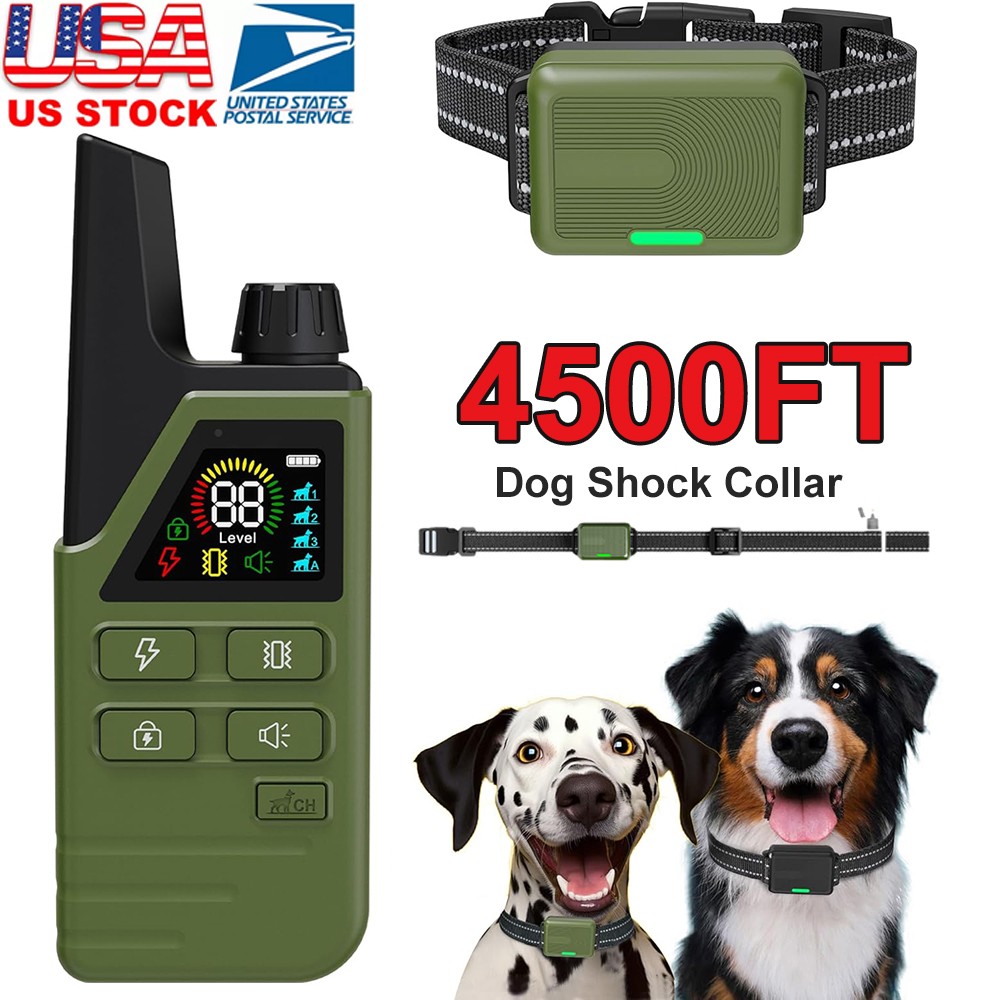 Dog Shock Collar 4500 FT Dog Training Collar with Remote Rechargeable Shock Pet