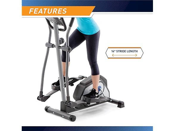 Home Gym Elliptical Trainer with Display Panel and Oversized Pedals