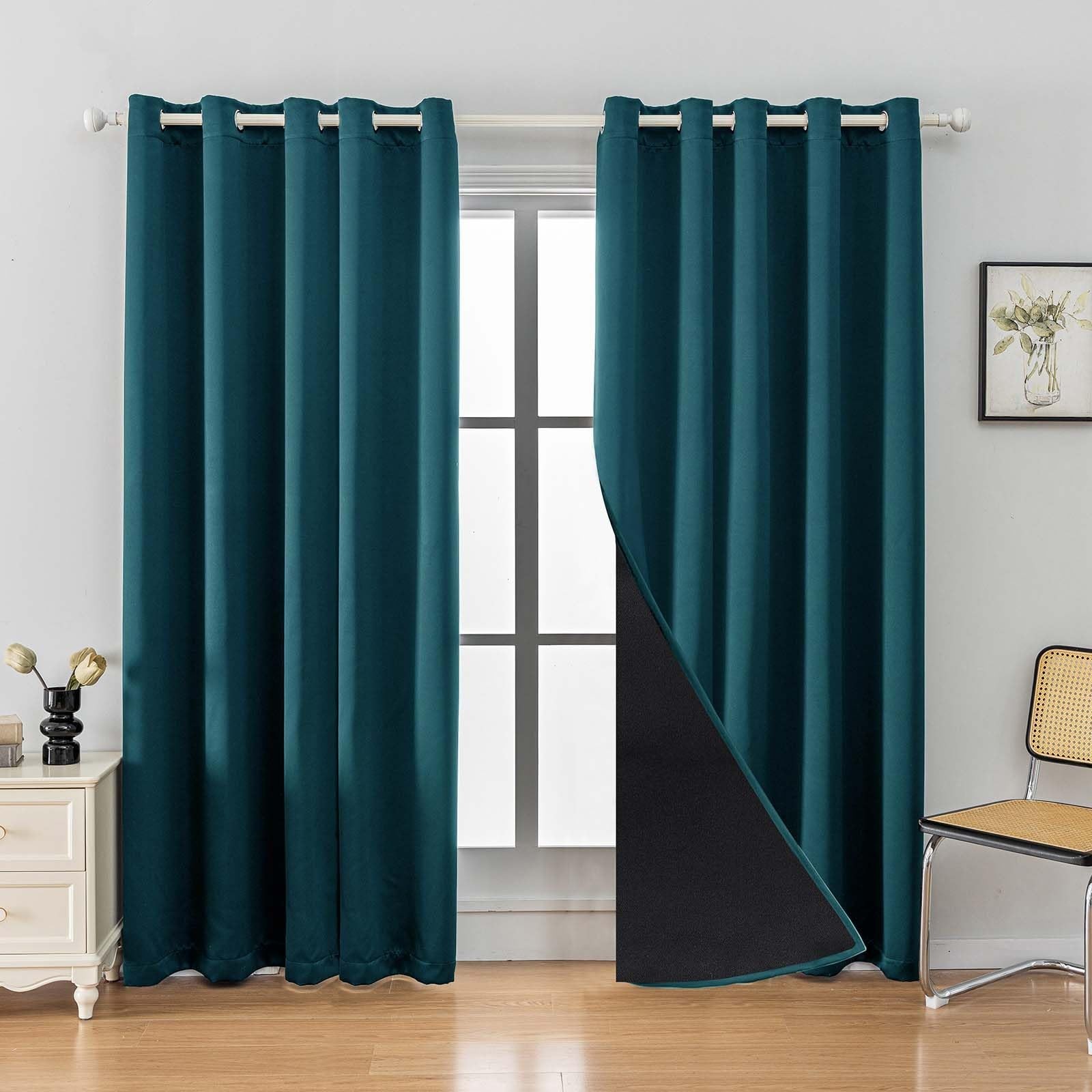 Anytime 100% Blackout Curtain 2 Panels Set,Thermal Insulated Window Drapes fo...