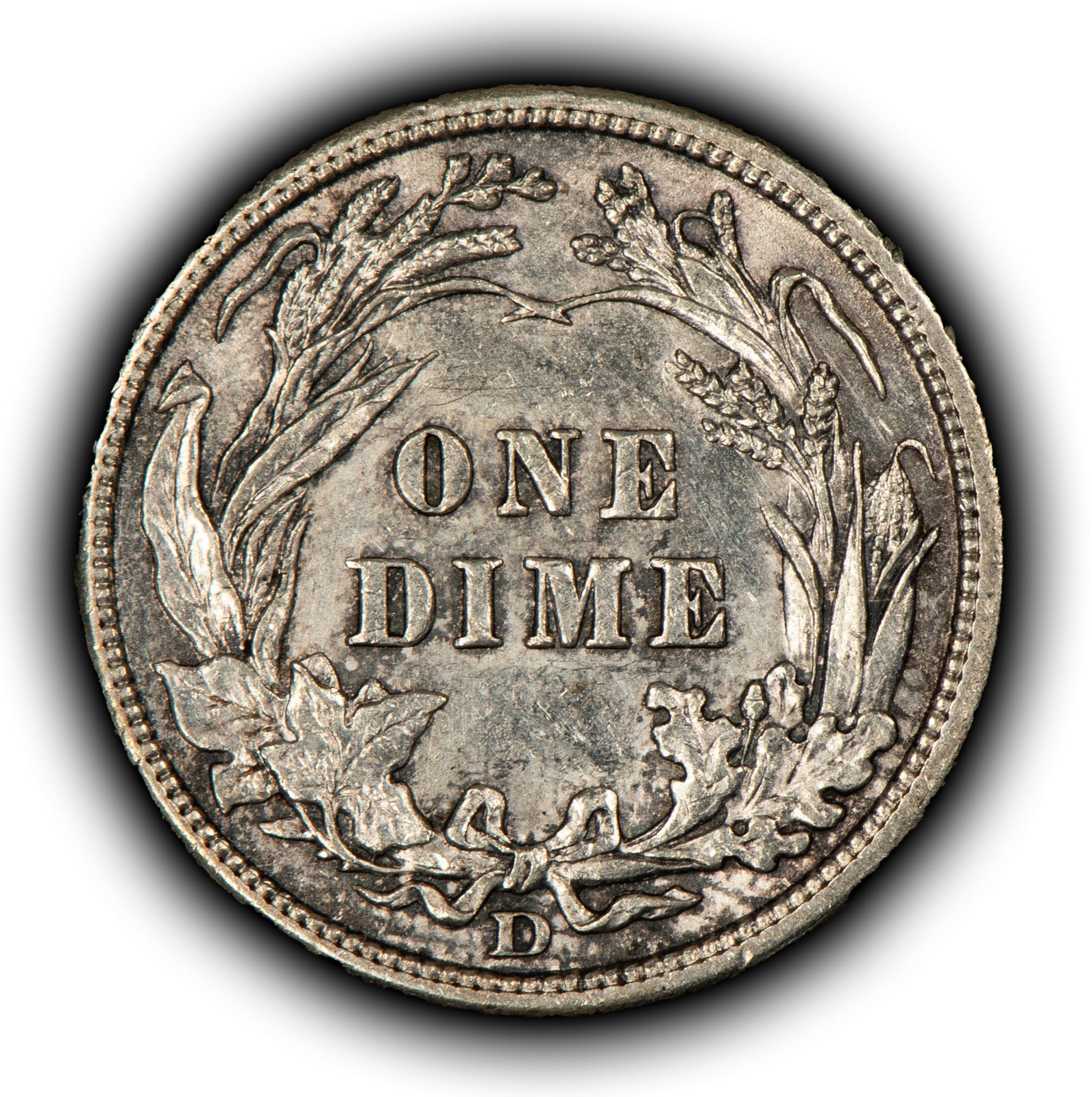 1908-D 10c Silver Barber Dime - UNC - SKU-Y6779