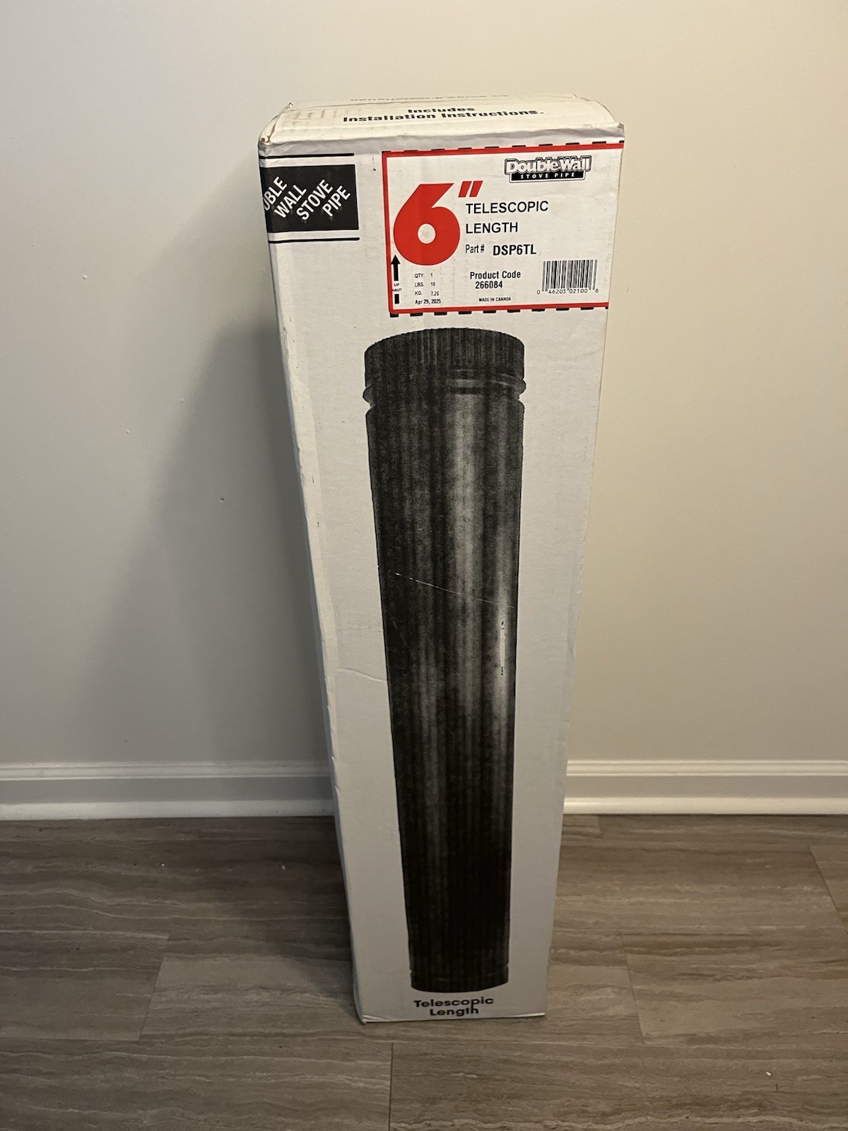 NEW Selkirk DSP6TL Telescopic Double Wall Stove Pipe, Matte Black, 6" x 38"-68"