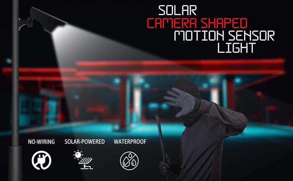 Outdoor Home Security LED Flash Light Solar PIR Motion Sensor Dummy Camera Shape