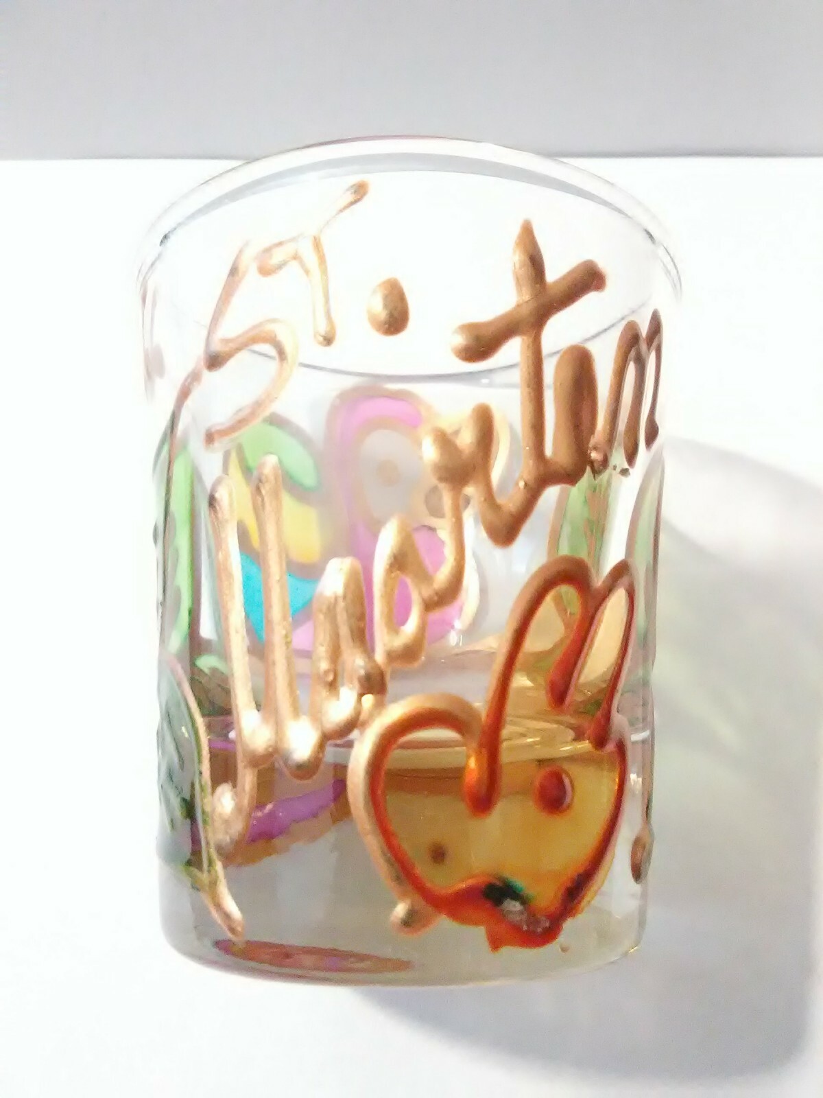 ST. MAARTEN ISLAND BEAUTIFUL BIRD LOGO SHOT GLASS GREAT FOR ANY COLLECTION!