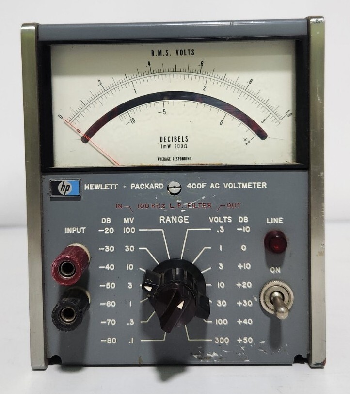 HP 400F AC Voltmeter 0-300V - Untested - Missing Power Cable