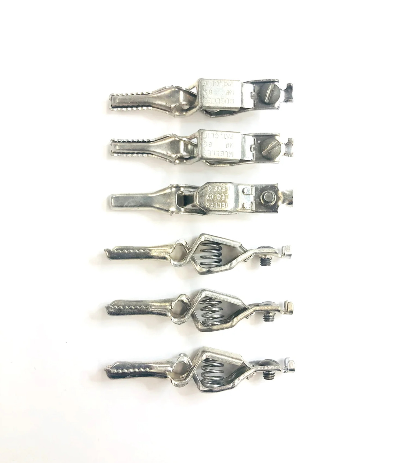 Lot of 6 Mueller BU-85, 5 Amp Steel Crocodile Clips w/screw 10027
