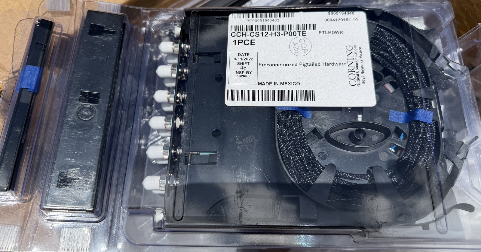 Corning CCH-CS12-H3-P00TE Pigtail Splice Cassette 12F, ST MM OM3 BRAND NEW!
