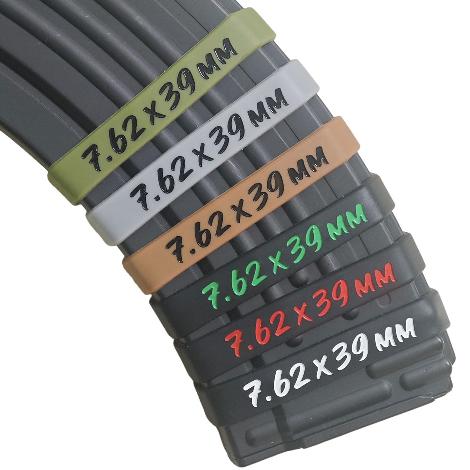 12 Pack Magsaddle 7.62x39mm Magazine Marking Bands 7.62x39 Black-White-12Pack