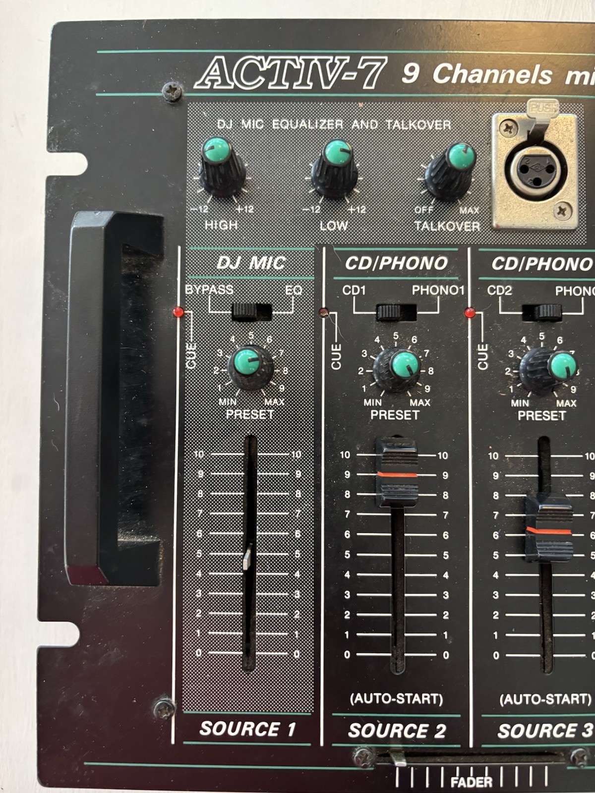 BST ACTIV 7 DJ Mixer -Powers On - Untested - Missing - 3 Level Covers