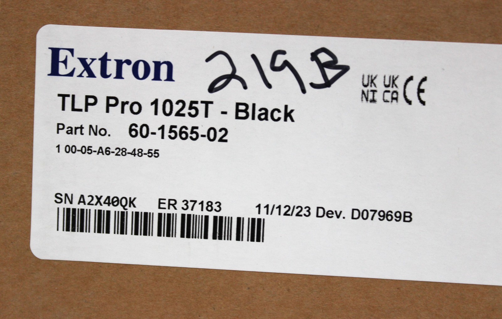 Extron TLP PRO 1025T 10" Tabletop TouchLink Pro Touchpanel Black