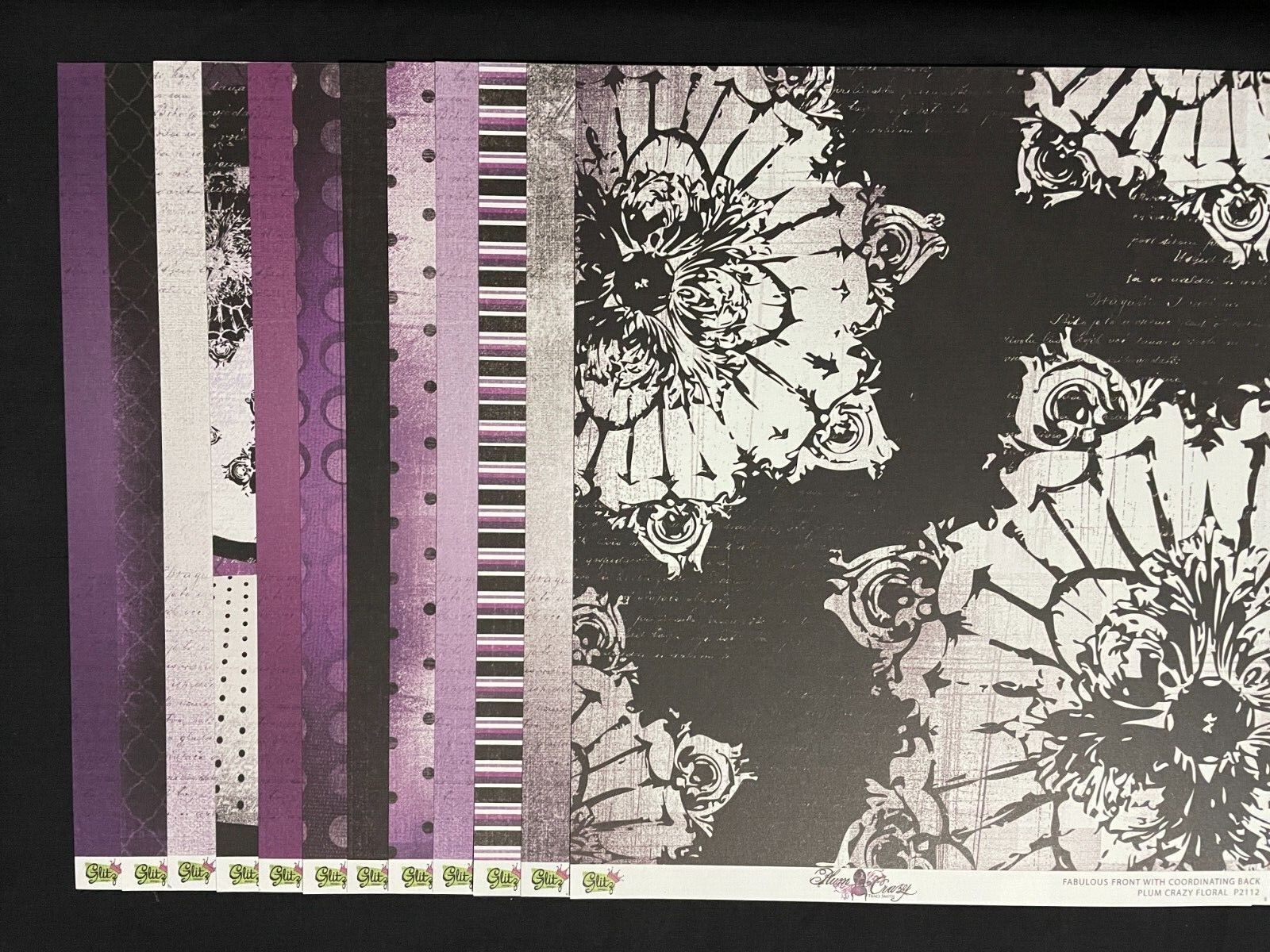 GLITZ DESIGN "PLUM CRAZY" COLLECTION 12X12 DS HEAVY PAPER