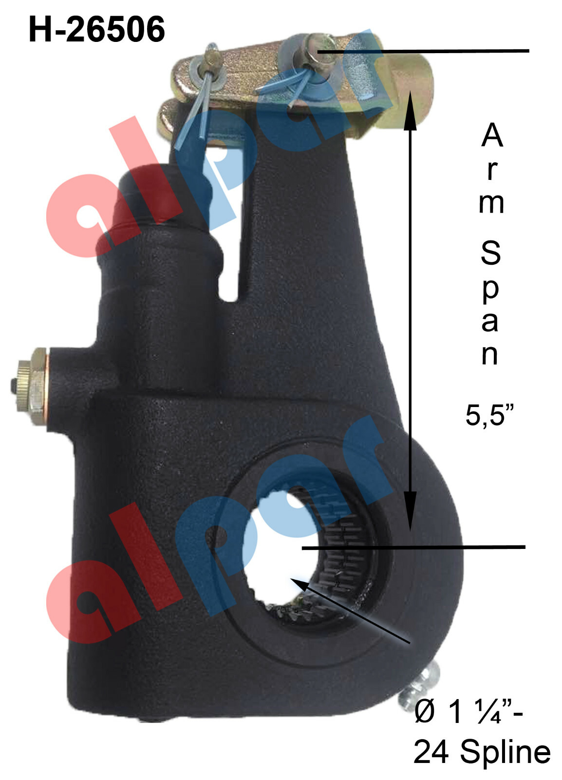 1-1/4in 10spline 6in Automatic Slack Adjuster Ref:R801002, E-11396, 139.2410