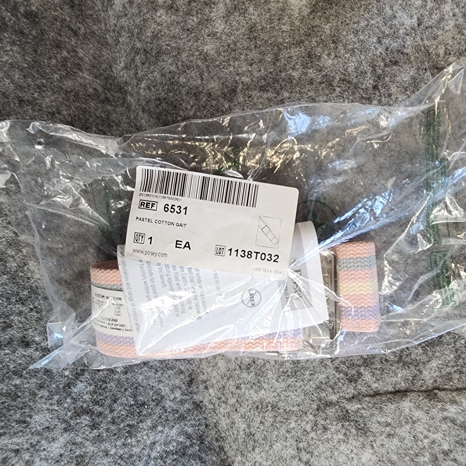 Posey Gait Belt Pastel Cotton Web 54"