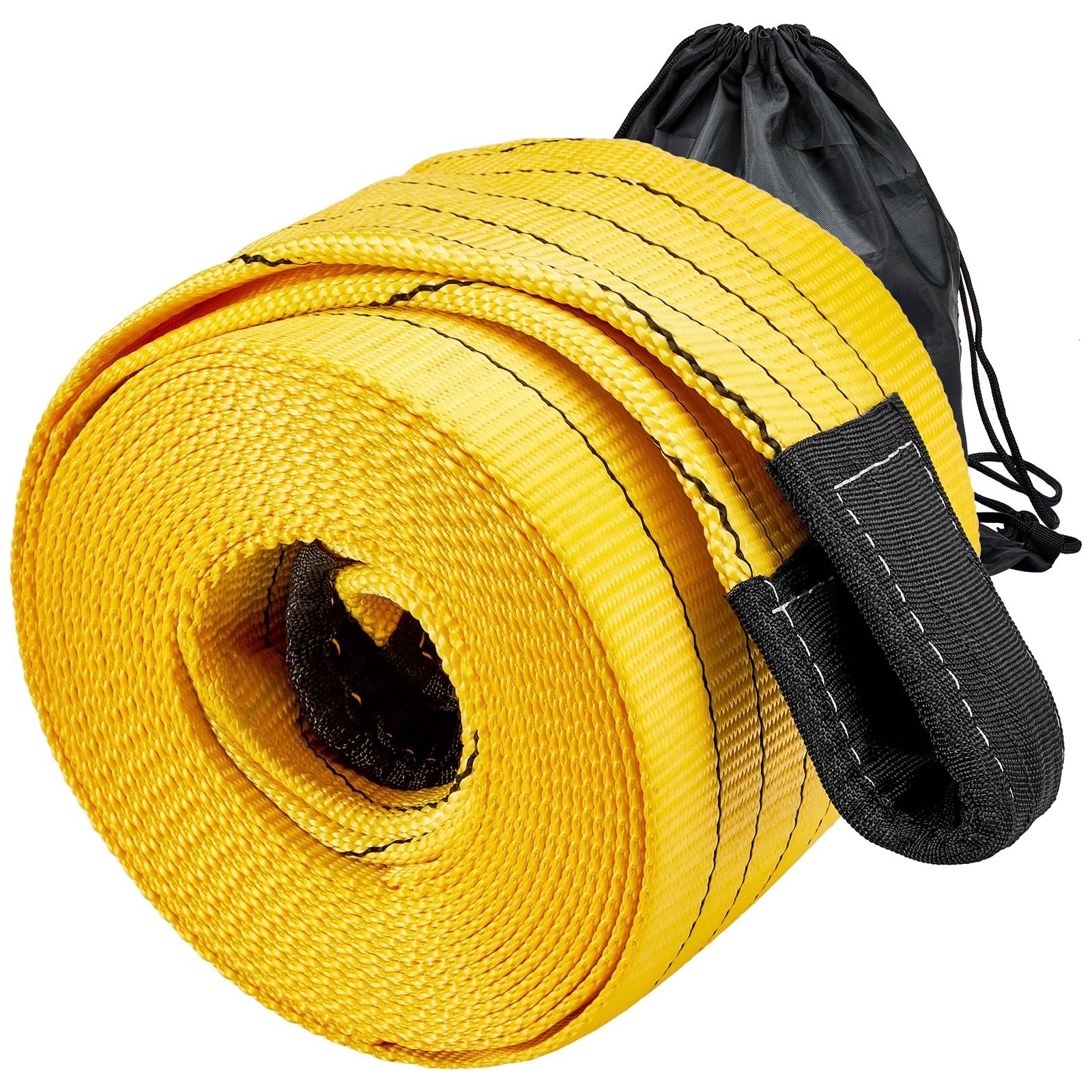 90,000lb Heavy Duty Tow Strap 30ft x 7.1Inch - Recovery Tow Rope for Trucks, ...