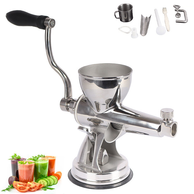 Table Manual Wheatgrass Juicer Stainless Steel Hand Crank Vegetable Fruit Juicer