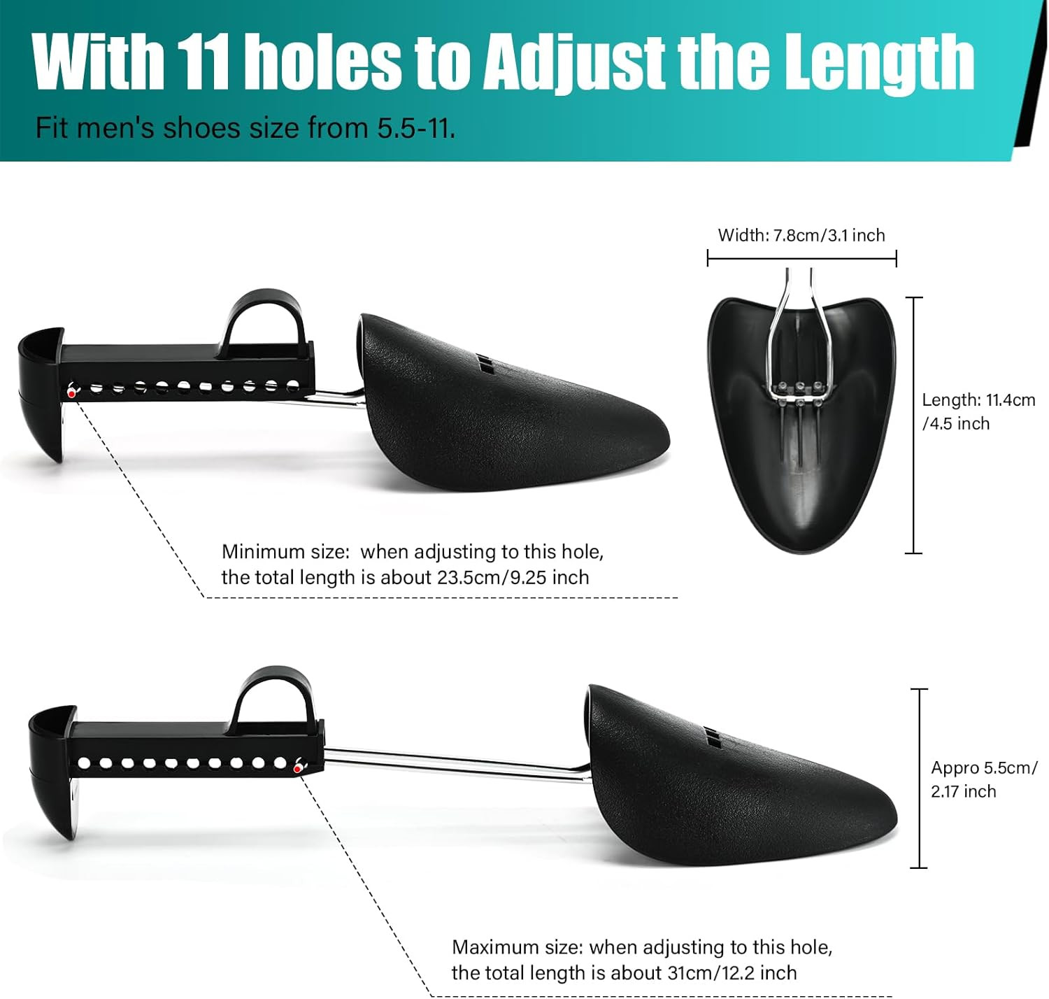 5 Pairs Practical Adjustable Length Men Shoe Tree Shoe Stretcher Boot Holder ...