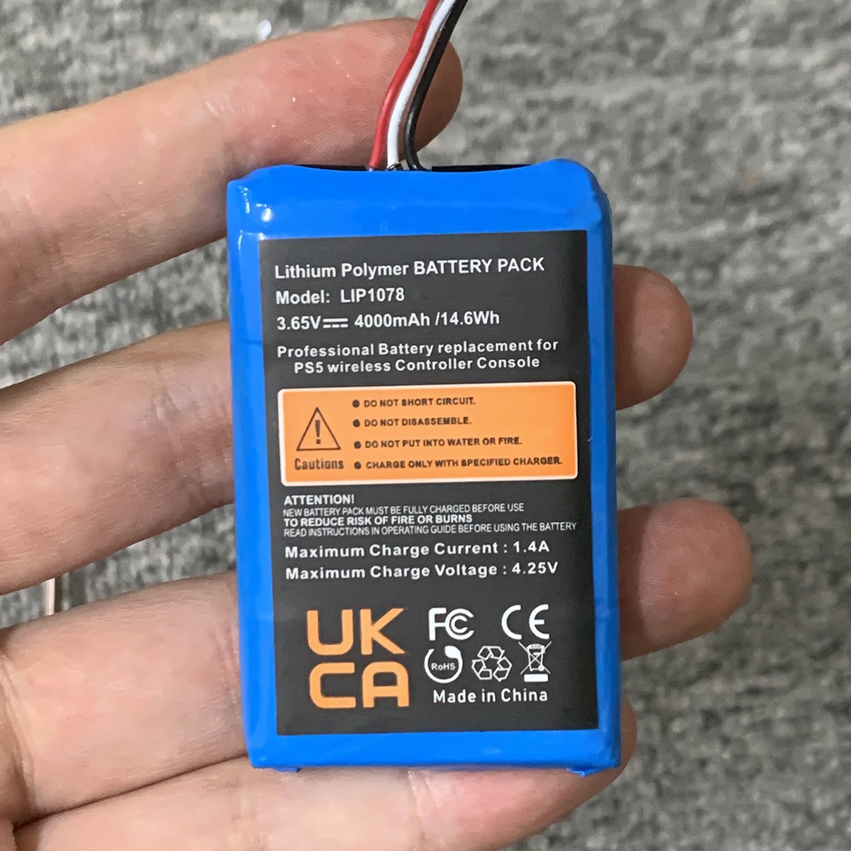2 PACK 4000mAh Battery Replacement for Sony Playstation 5 Dualsense Controller