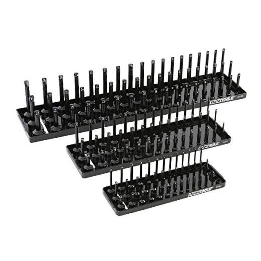 22338 3-Post Metric Socket Tray Set, 3 Piece, Deep, Shallow, 3 Piece Metric