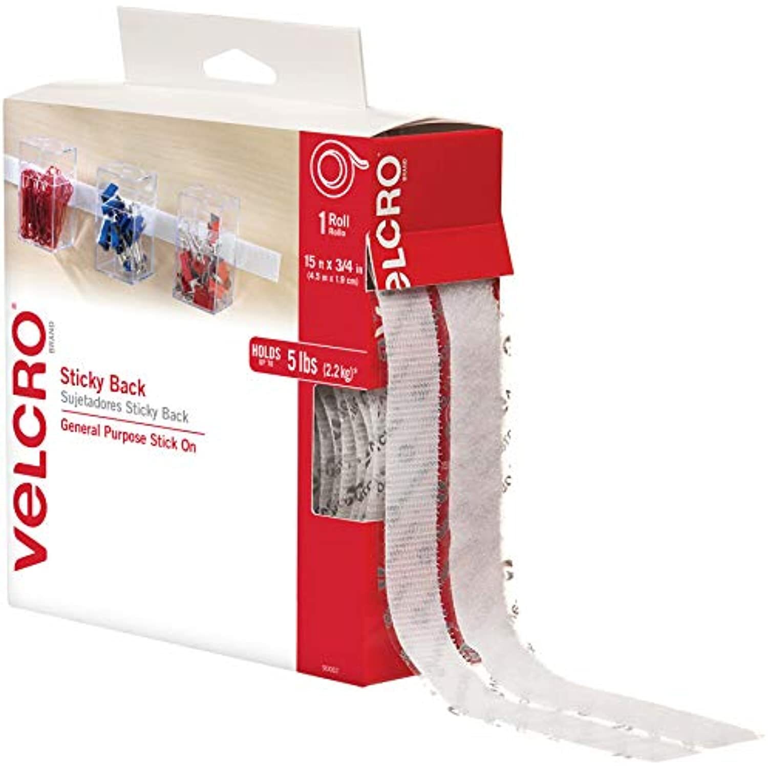VELCRO Brand - Sticky Back Hook and Loop Fasteners| General Purpose Peel & Stick