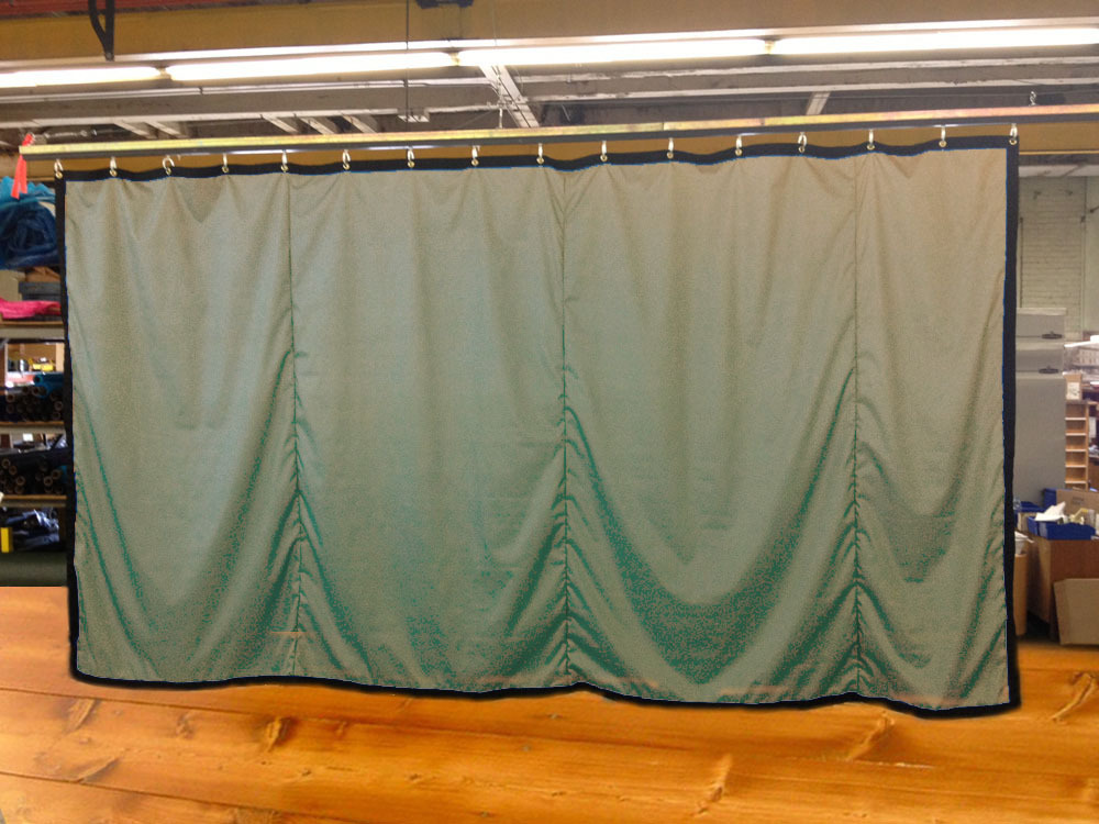 Tan Curtain/Stage Backdrop/Partition, Non-FR, 9 H x 20 W