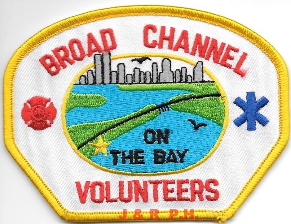 Broad Channel Vols. Fire Dept. "On The Bay", New York (4" x 3" size)  fire patch