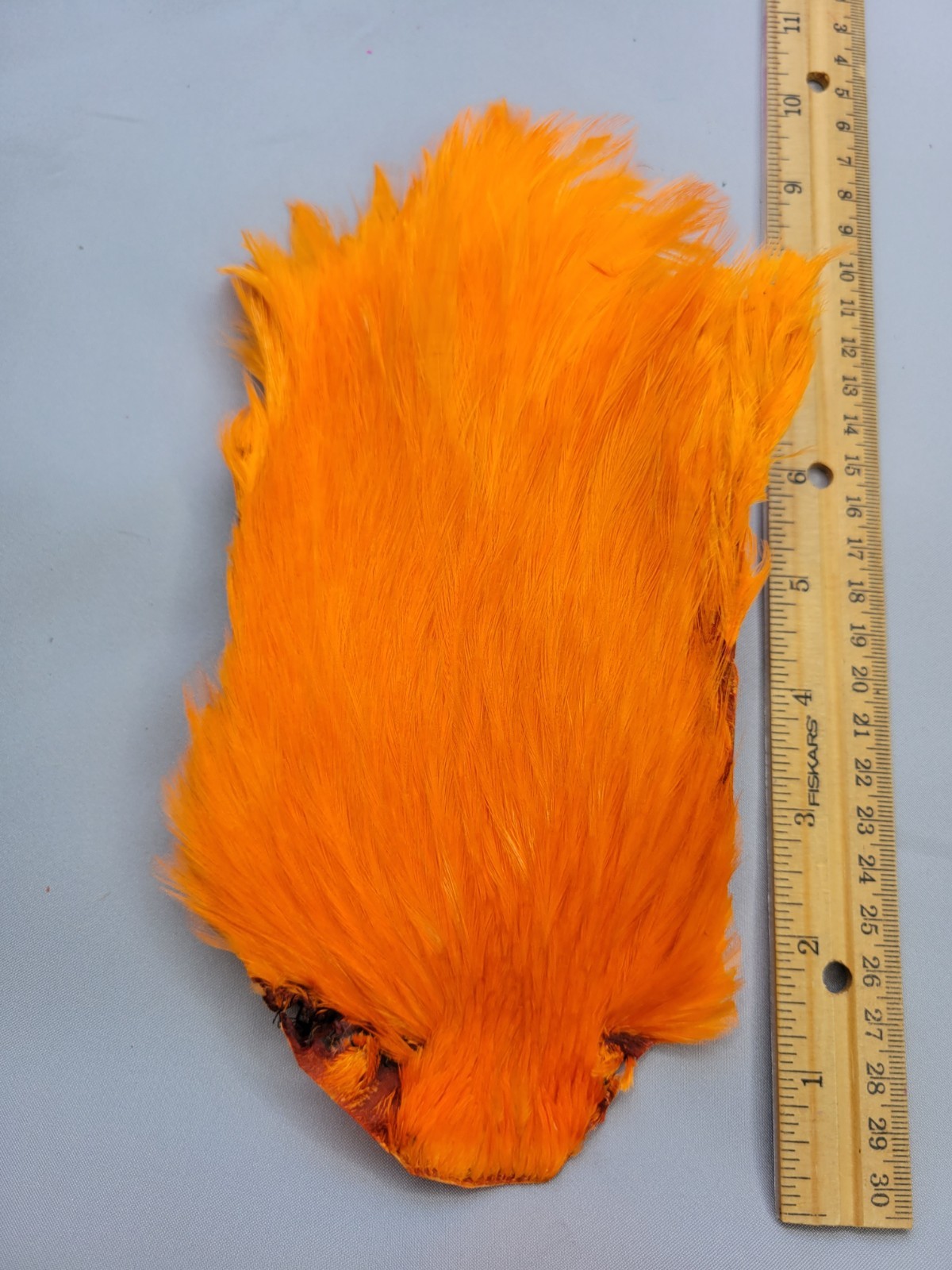 Lot 152,  Top Quality  HOT ORANGE  India Rooster Streamer Neck Cape Feathers