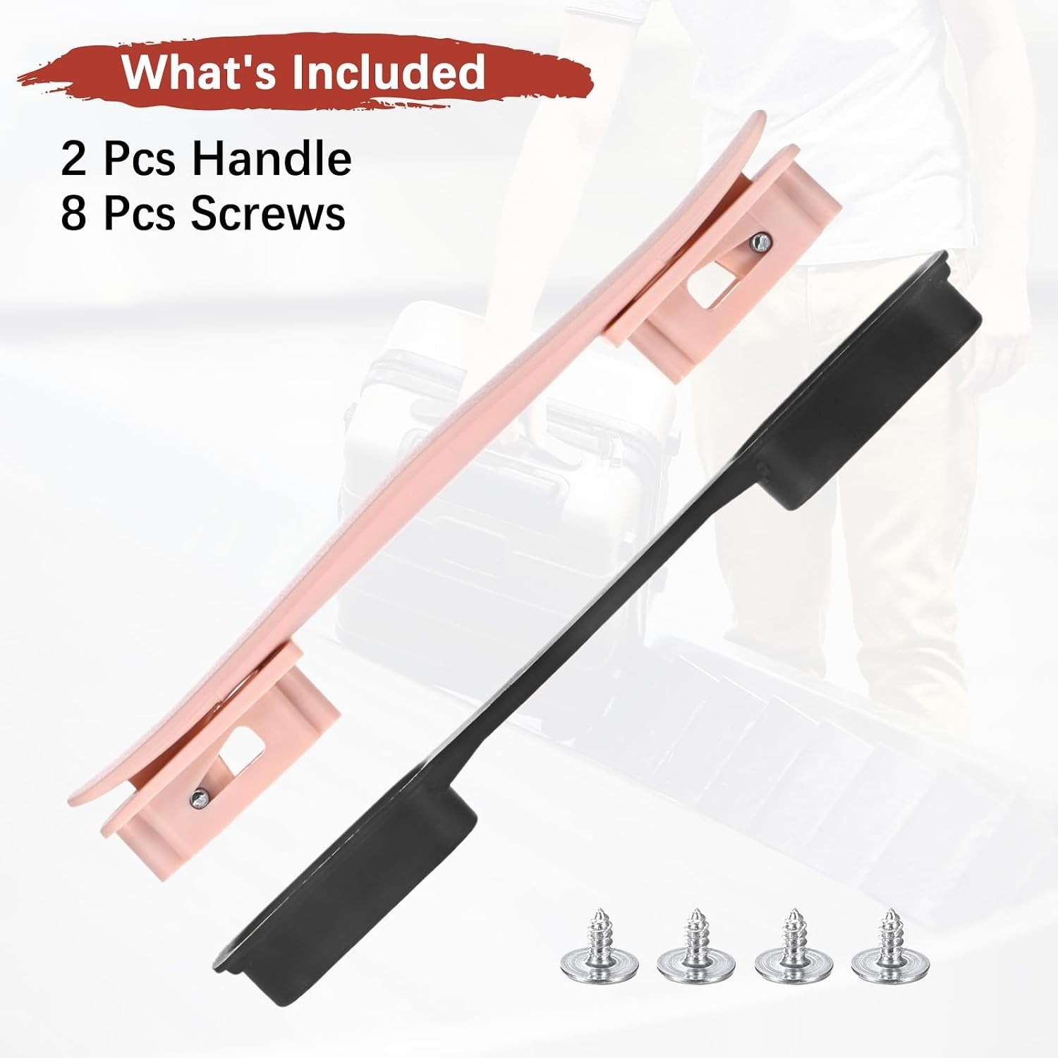 Luggage Replacement Handle [2PCS] -Plastic Handle Grip Carry Strap with Screw...
