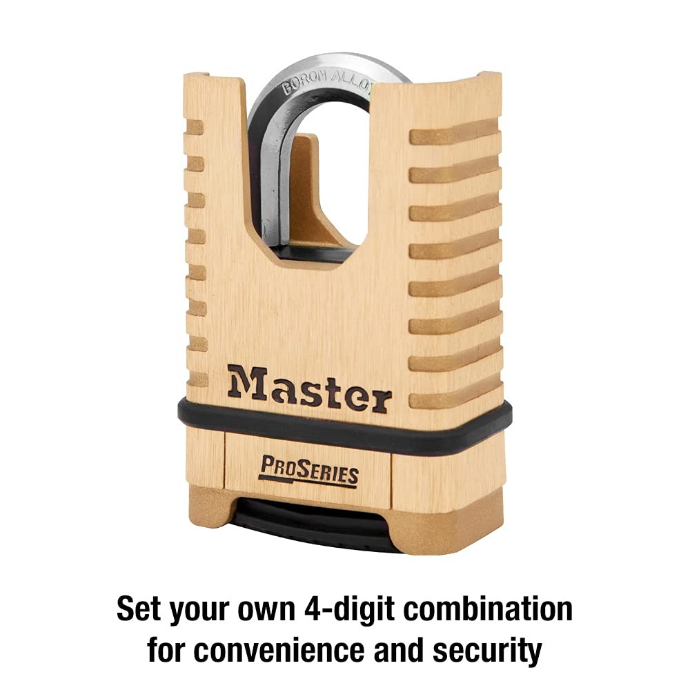 Padlock Brass 4 Inch Master Lock ProSeries 1177D Combination 2-1 Commercial Code