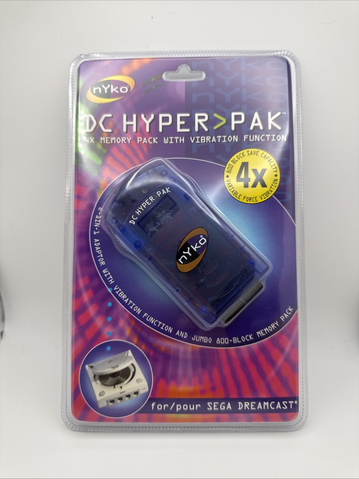 Nyko DC Hyper Pak Memory Card & Rumble for Sega Dreamcast - New Sealed
