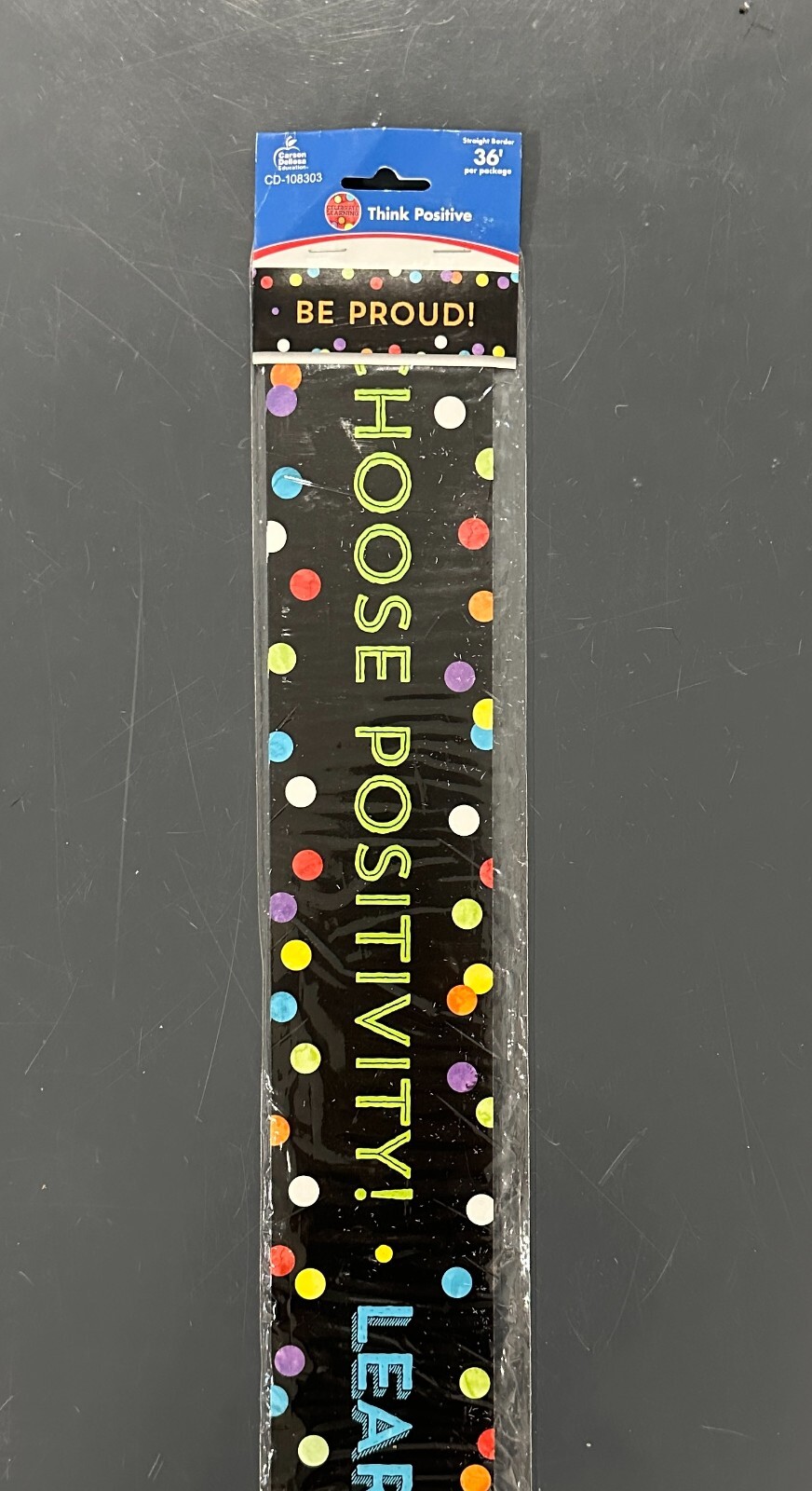 CARSON-DELLOSA 36' Think Positive Be Proud Border 12 Strips SEALED!!