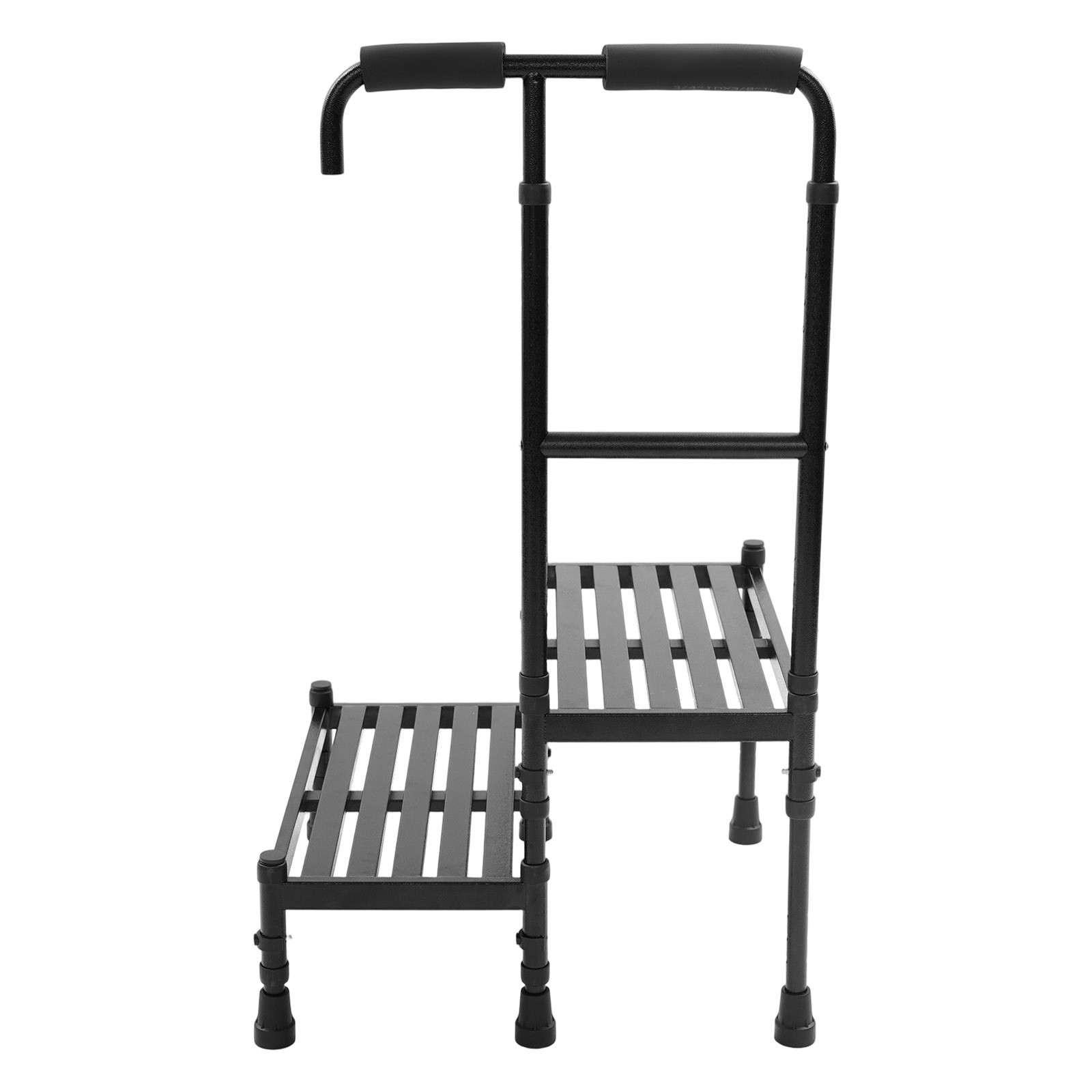 Floor Standing Step Stool Adult Ramp with Handrail Metal Stepping Stool New