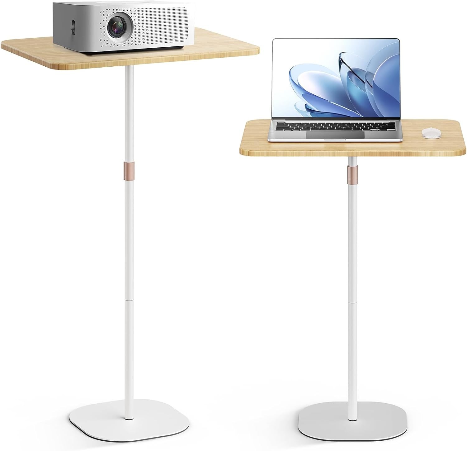Portable Laptop Floor Stand Adjustable Rolling Workstation Desk
