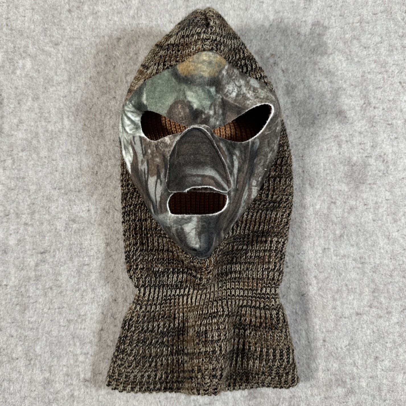 Vtg Camo Hunting Face Mask Balaclava Knit Adult Hat Winter Beanie Cap USA Made