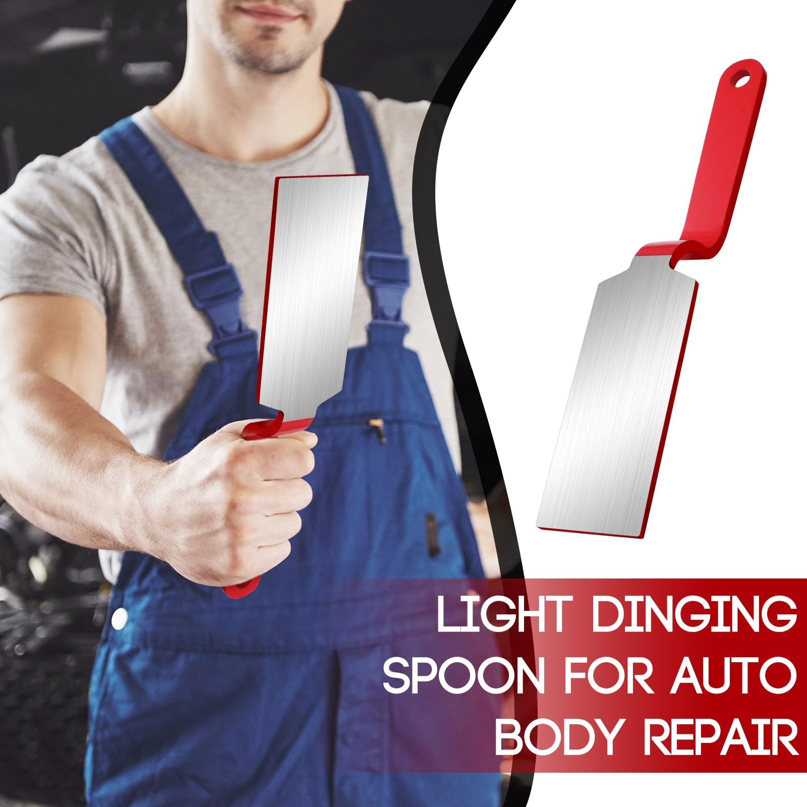 DaisyInner Professional Dinging Spoon Slapping Auto Body Dent Repair Red