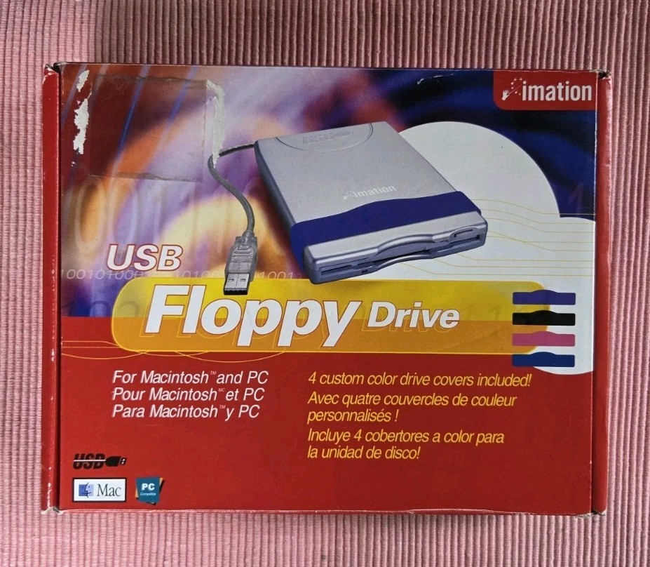 New  Imation D353FUE USB External Floppy Drive PC / Mac Vintage Rare