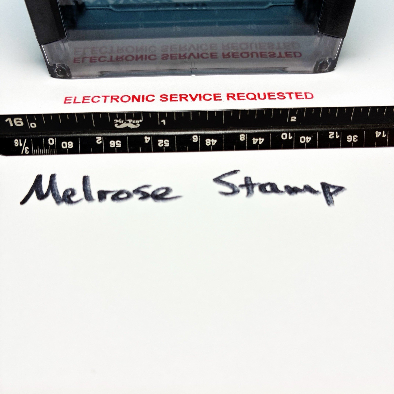 Electronic Service Requested Self Inking Rubber Stamp Red Ink Ideal 4913