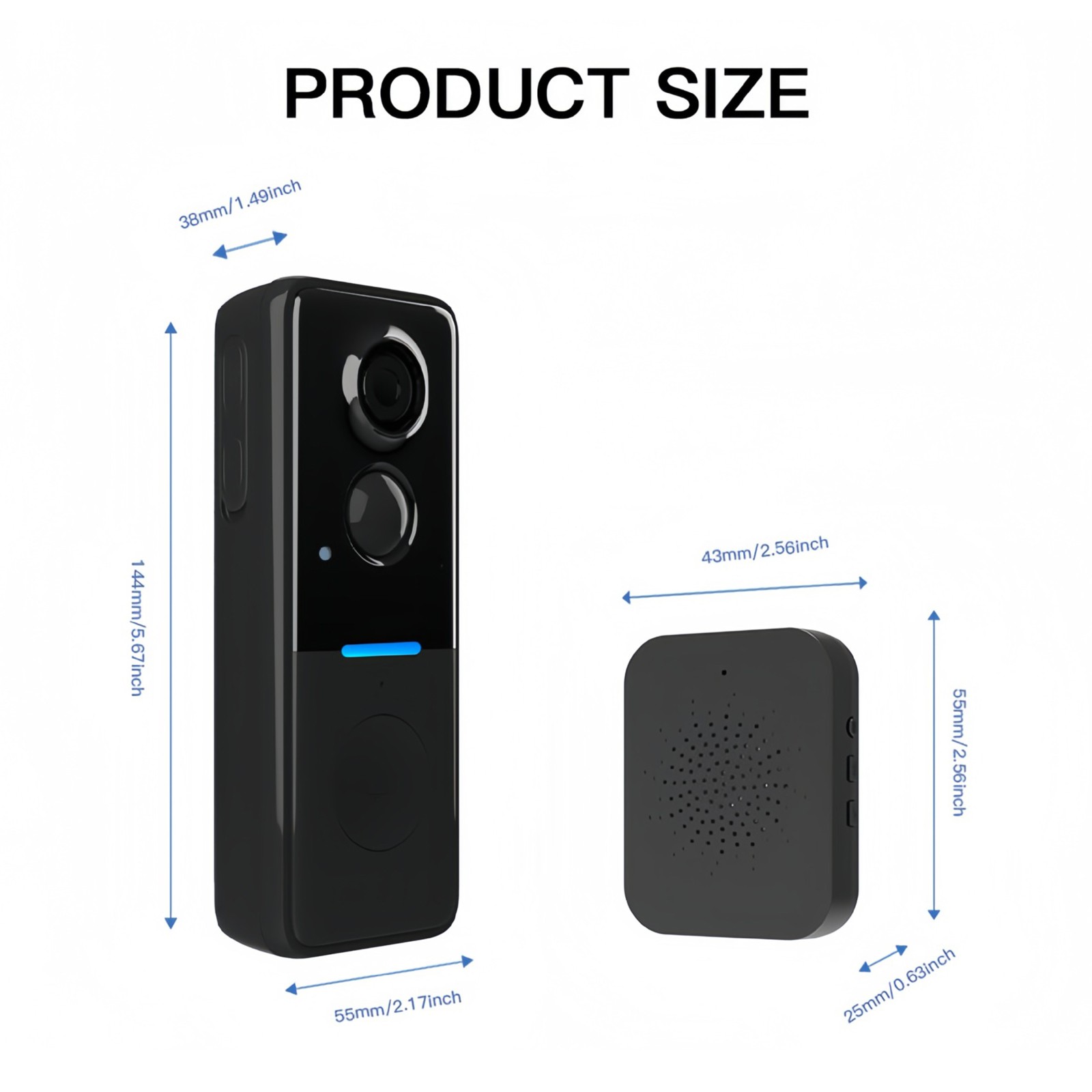 Solar Powered Wireless Intercom Doorbell Video Home Systems Motion Detection