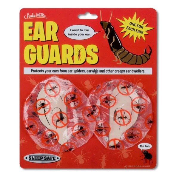 Archie Mcphee Ear Guards 1 pair per package Great Novelty Gift Idea Gag gift NEW
