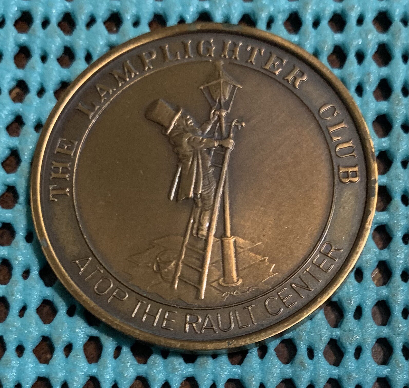 1968 LAMPLIGHTER CLUB antique bronze Mardi Gras Doubloon - The Rault Center
