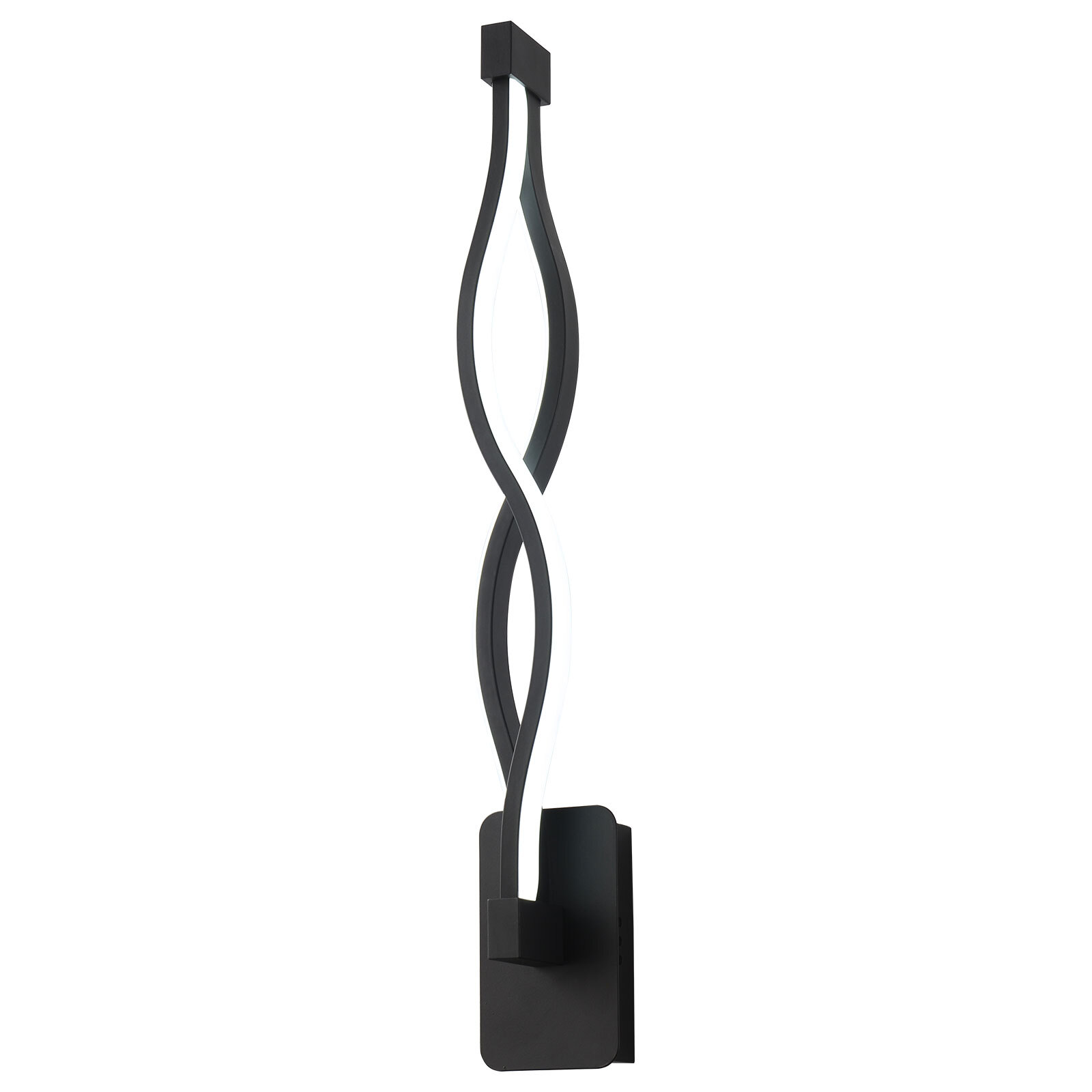 Modern 16W LED Wall-mounted Light Lamp Dimmable Black+Clear Wall Sconce Lighting