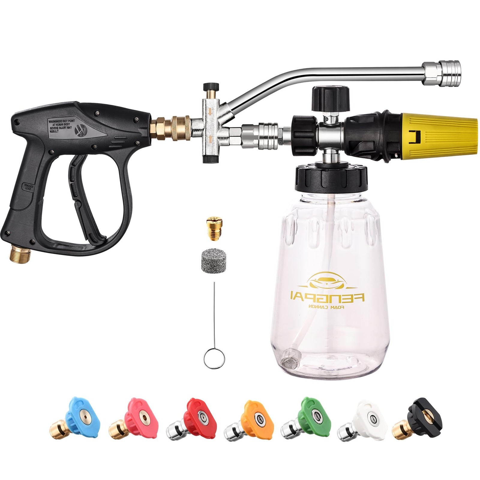 FENG PAI Pressure Washer Foam Cannon Gun Kit with Dual Connector Accessory, C...