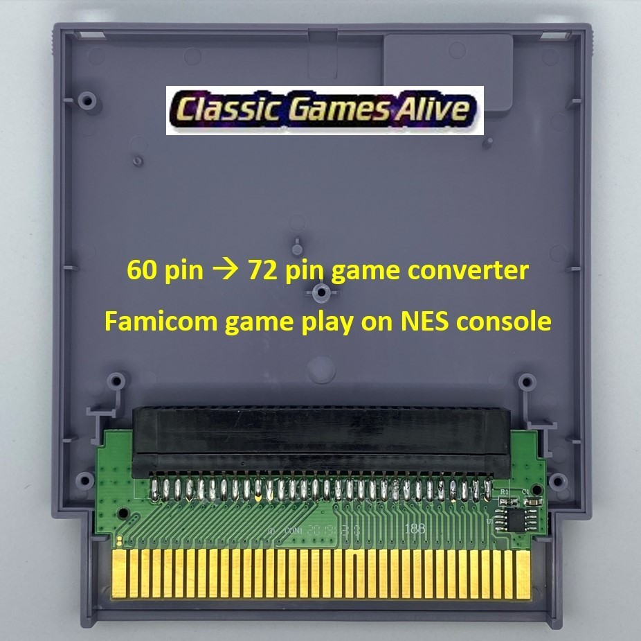 Famicom 60 Pin to NES 72 Pin Converter Adapter for Nintendo NES Console