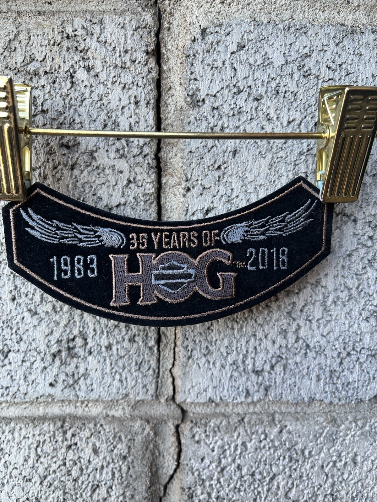 Harley Davidson HOG 35 Years Anniversary Rocker Patch 1983-2018 Eagle Wings