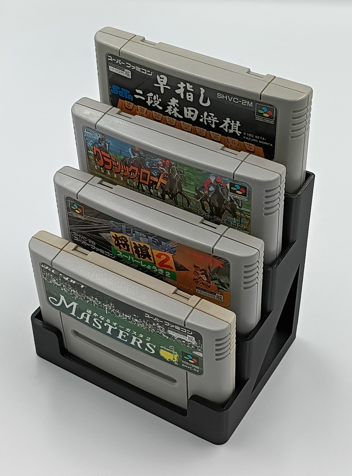 Super Famicom Display Stand Tower Holder Case - Holds 4 Games